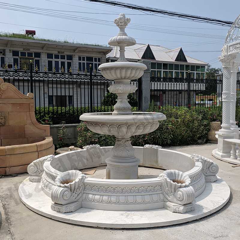 景觀噴泉定制，園林石雕噴泉，大理石噴泉