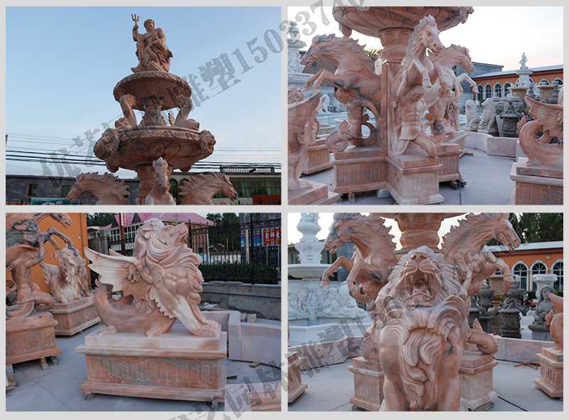 大理石景觀噴泉，石雕噴泉廠家，歐式人物動(dòng)物噴泉