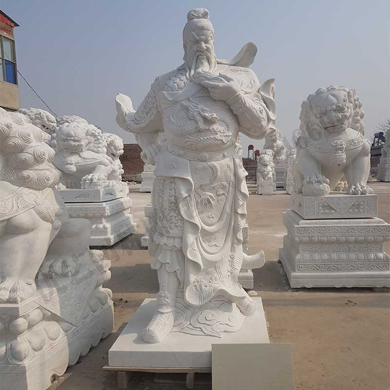 漢白玉關(guān)公像，大理石關(guān)公像，石雕關(guān)公雕像，石材關(guān)公像