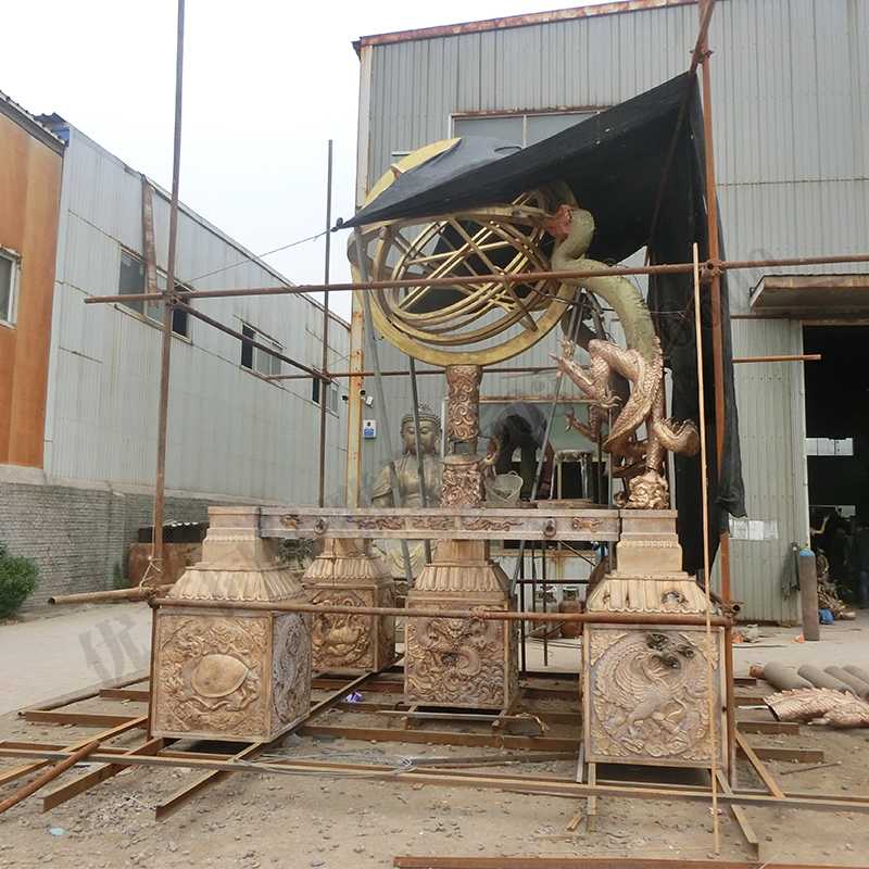 渾天地動儀，銅地震儀雕塑，銅地動儀景觀