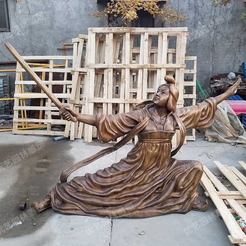 銅舞劍人物雕塑，古代銅人物雕塑