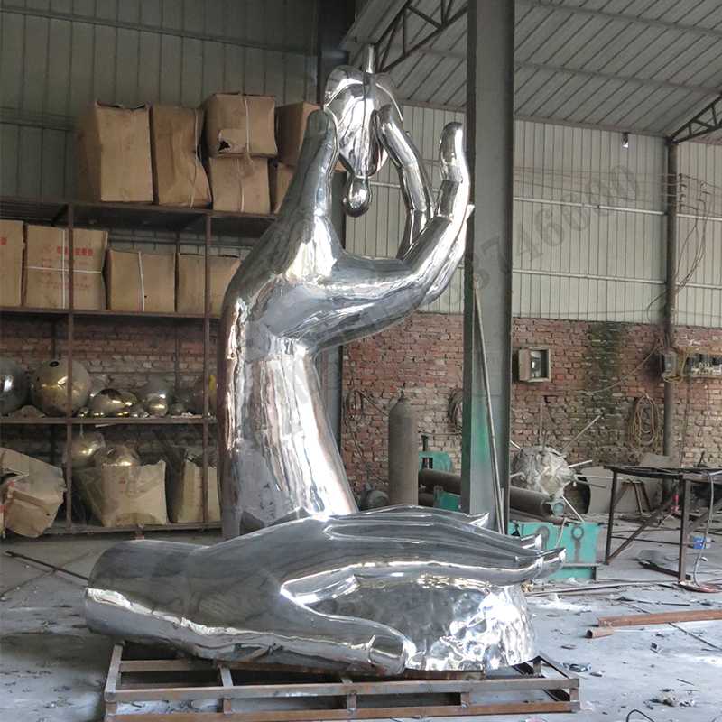 環(huán)保不銹鋼雕塑，不銹鋼水滴雕塑，環(huán)保主題景觀雕塑